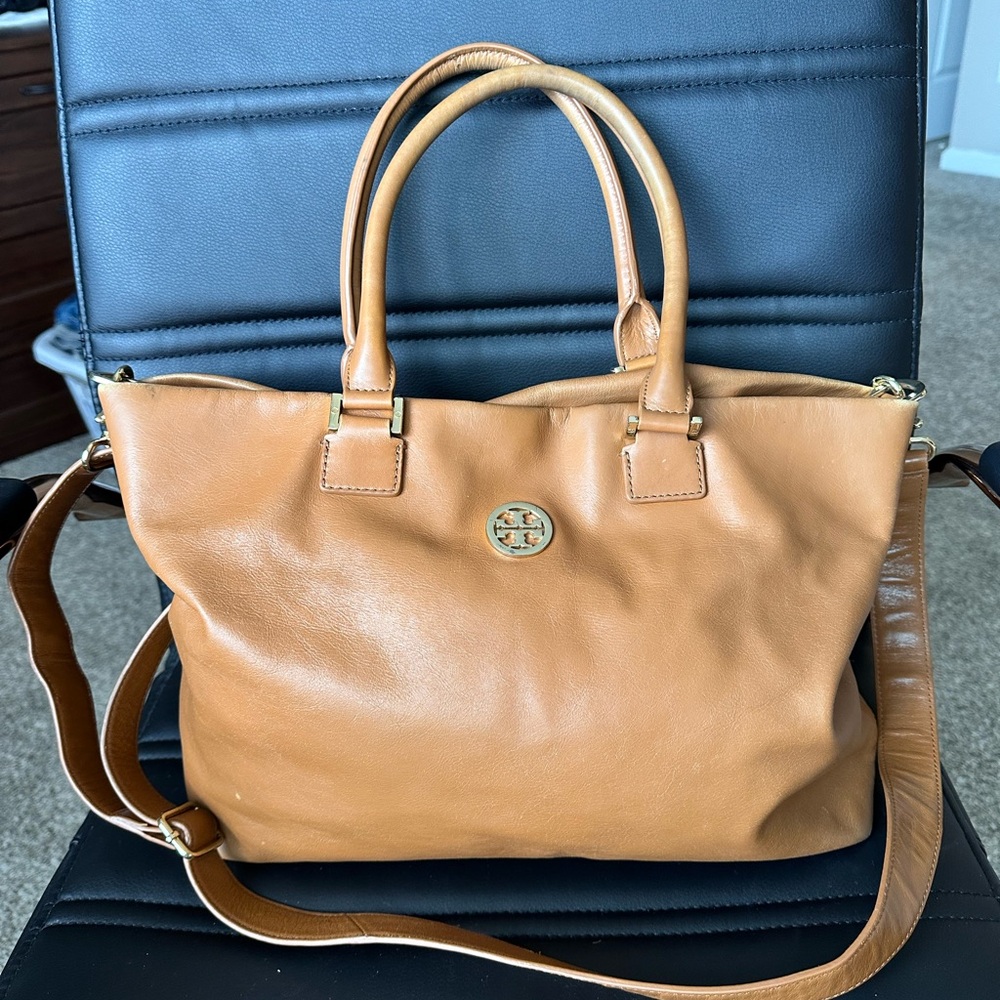 Tory Burch Tan Leather Tote Bag